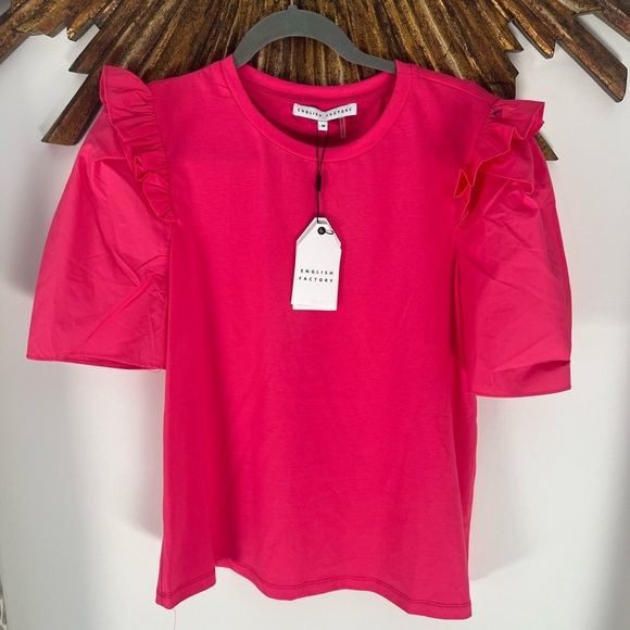 BNWT English Factory Ruffle top Size M - Picture 4 of 5